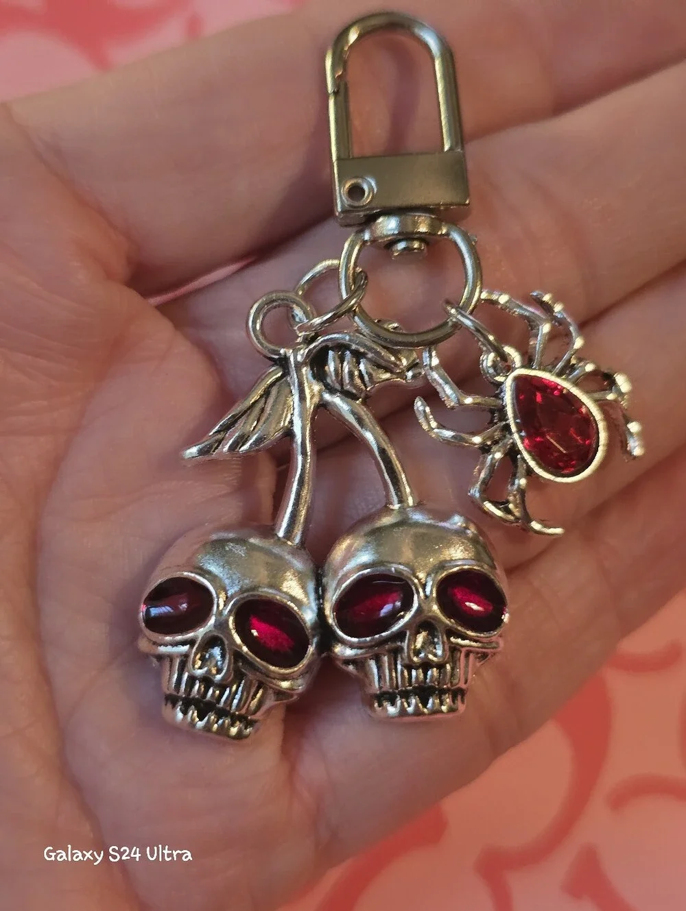 Skulls & Spider Bag Charm/keychain NEW